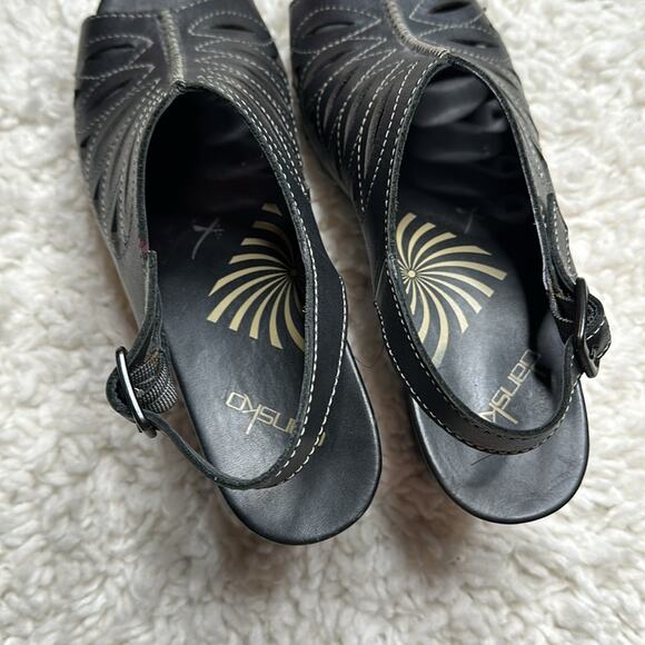 Dansko Black Butterfly Style Cutout Heel Y2K 90s Thick quality Going out Shoe - Picture 5 of 10